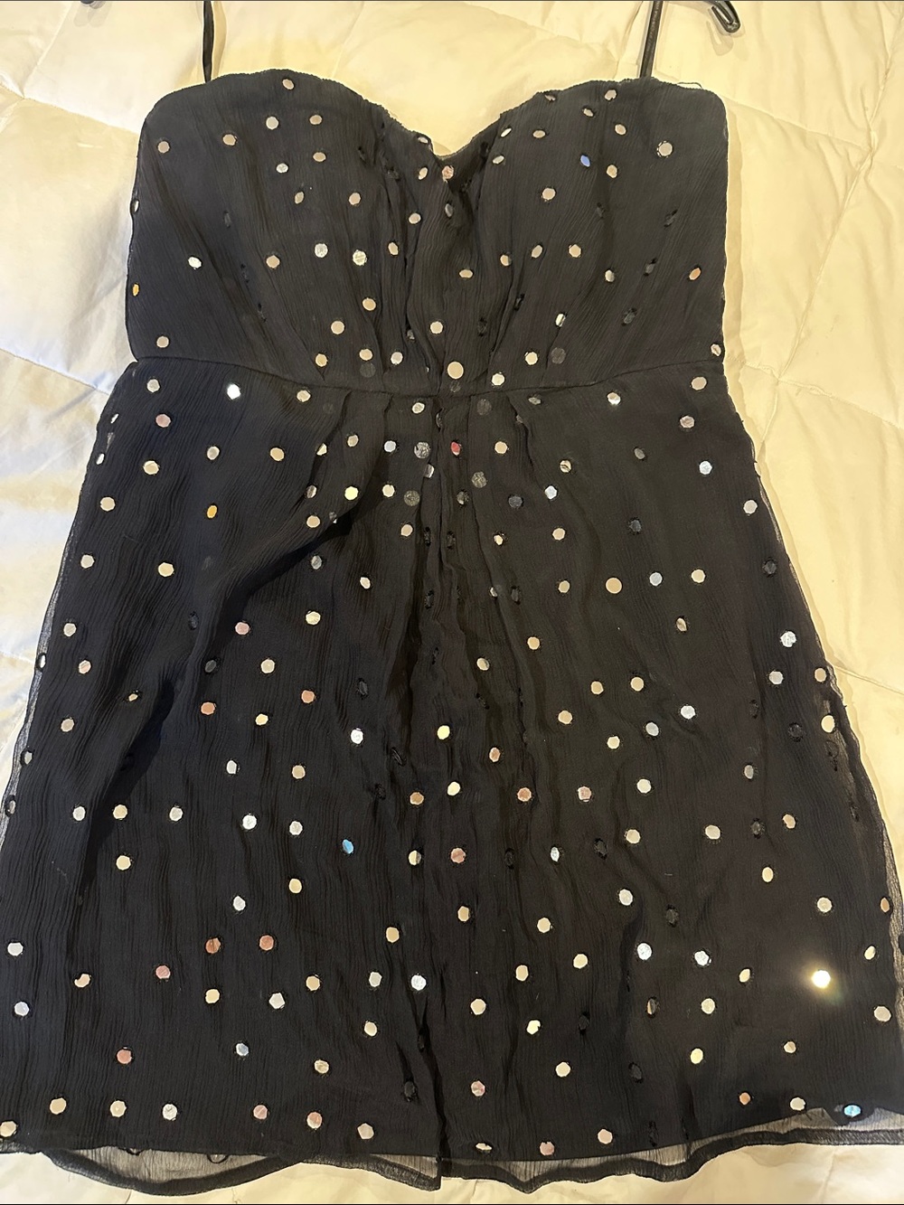 Twelfth Street by Cynthia Vincent Black Polka Dot Sequin Mini Dress